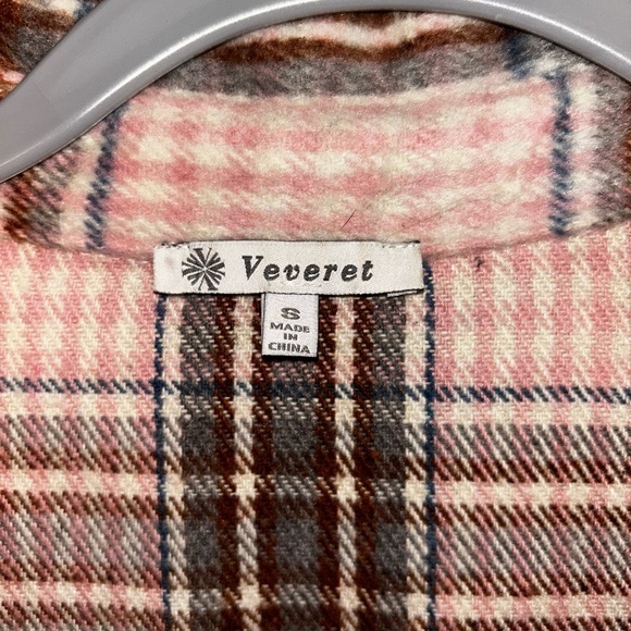 Veveret Plaid long trench flannel - Beige and Brown - Picture 7 of 7